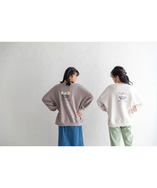 Mysa&Liina(ミーサリーナ)の「ボーイズプリントプルオーバー(Tシャツ/カットソー・レディース・チャコールグレー/グレイッシュベージュ/キナリ・M)」の7枚目の写真
