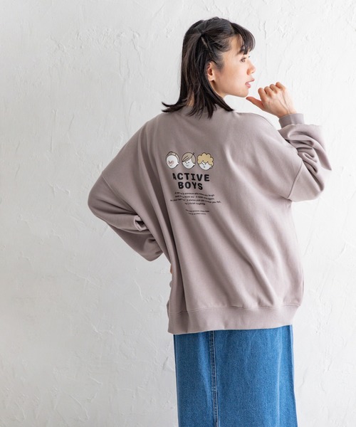 Mysa&Liina(ミーサリーナ)の「ボーイズプリントプルオーバー(Tシャツ/カットソー・レディース・チャコールグレー/グレイッシュベージュ/キナリ・M)」の11枚目の写真