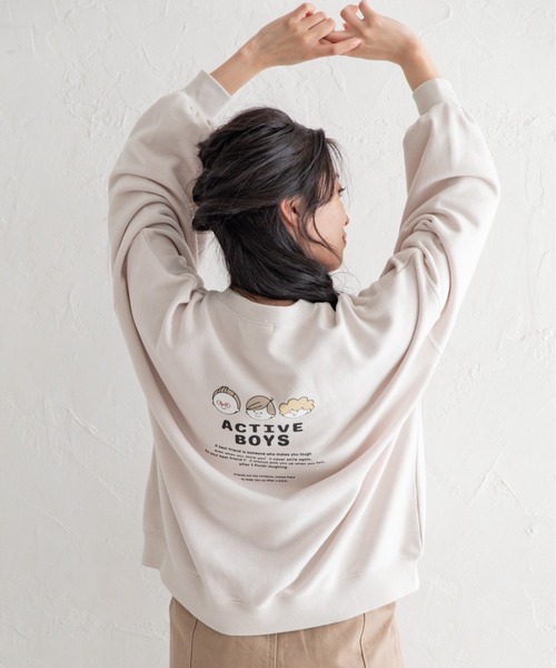 Mysa&Liina(ミーサリーナ)の「ボーイズプリントプルオーバー(Tシャツ/カットソー・レディース・チャコールグレー/グレイッシュベージュ/キナリ・M)」の17枚目の写真