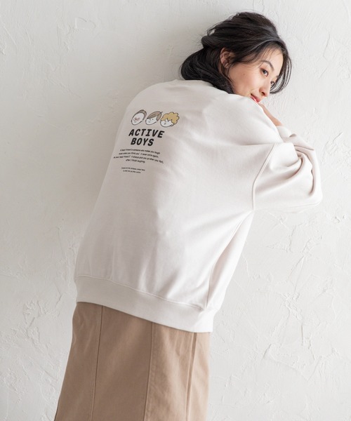 Mysa&Liina(ミーサリーナ)の「ボーイズプリントプルオーバー(Tシャツ/カットソー・レディース・チャコールグレー/グレイッシュベージュ/キナリ・M)」の18枚目の写真