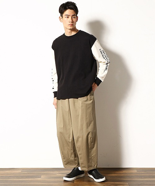 Purple&Yellow（パープルアンドイエロー）の「ワイド　テーパードパンツ（その他パンツ・メンズ・ブラック/ベージュ・SMALL/MEDIUM/LARGE/X-SMALL）」の5枚目の写真