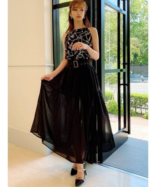 RESEXXY(リゼクシー)の「シアーレイヤードスカート(スカート・レディース・ホワイト/ブラック/モカ・FREE)」の4枚目の写真