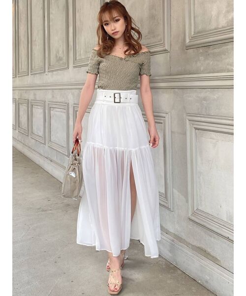 RESEXXY(リゼクシー)の「シアーレイヤードスカート(スカート・レディース・ホワイト/ブラック/モカ・FREE)」の11枚目の写真