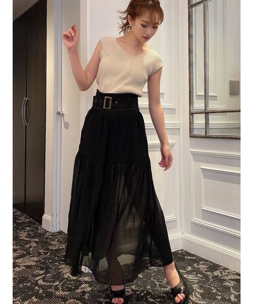 RESEXXY(リゼクシー)の「シアーレイヤードスカート(スカート・レディース・ホワイト/ブラック/モカ・FREE)」の21枚目の写真