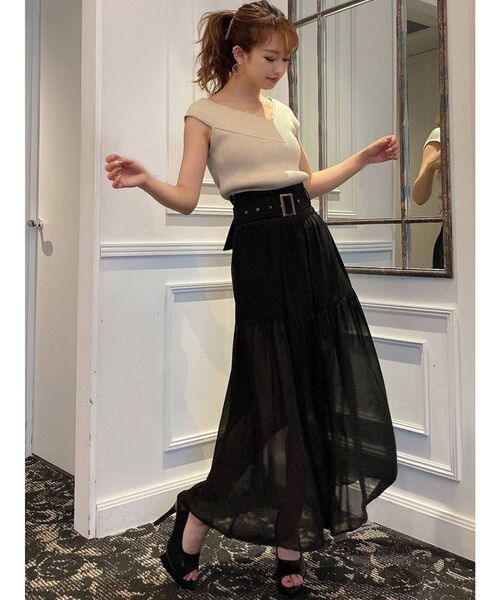 RESEXXY(リゼクシー)の「シアーレイヤードスカート(スカート・レディース・ホワイト/ブラック/モカ・FREE)」の22枚目の写真