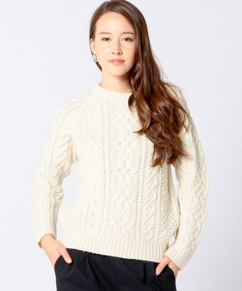 Another Edition（アナザーエディション）の「ケーブルプルオーバー/ AE HAND CABLE PO◆（ニット/セーター・レディース・オフホワイト/ブラウン/オレンジ/ネイビー・フリー）」の10枚目の写真