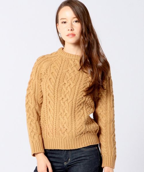 Another Edition（アナザーエディション）の「ケーブルプルオーバー/ AE HAND CABLE PO◆（ニット/セーター・レディース・オフホワイト/ブラウン/オレンジ/ネイビー・フリー）」の11枚目の写真