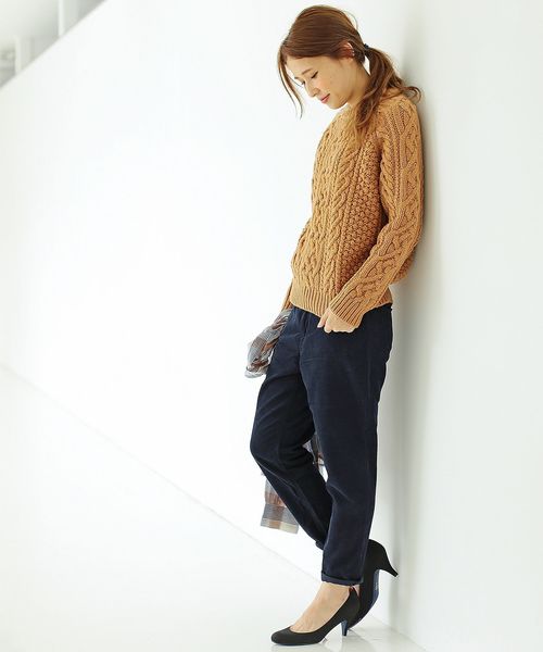 Another Edition（アナザーエディション）の「ケーブルプルオーバー/ AE HAND CABLE PO◆（ニット/セーター・レディース・オフホワイト/ブラウン/オレンジ/ネイビー・フリー）」の15枚目の写真