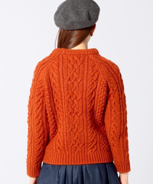 Another Edition（アナザーエディション）の「ケーブルプルオーバー/ AE HAND CABLE PO◆（ニット/セーター・レディース・オフホワイト/ブラウン/オレンジ/ネイビー・フリー）」の5枚目の写真