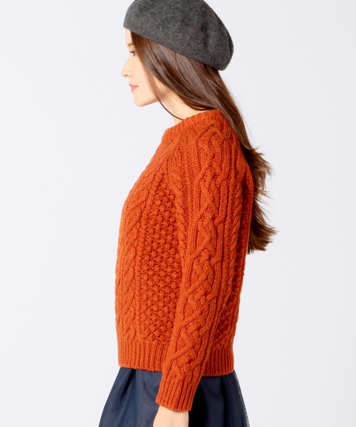 Another Edition（アナザーエディション）の「ケーブルプルオーバー/ AE HAND CABLE PO◆（ニット/セーター・レディース・オフホワイト/ブラウン/オレンジ/ネイビー・フリー）」の7枚目の写真
