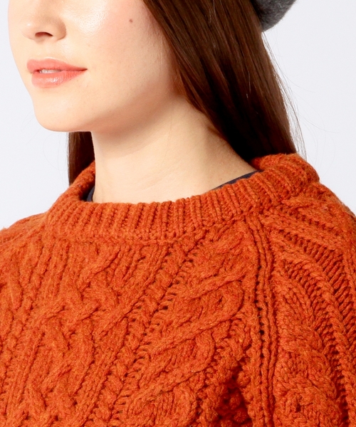 Another Edition（アナザーエディション）の「ケーブルプルオーバー/ AE HAND CABLE PO◆（ニット/セーター・レディース・オフホワイト/ブラウン/オレンジ/ネイビー・フリー）」の9枚目の写真