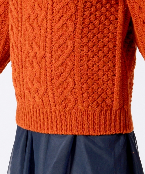 Another Edition（アナザーエディション）の「ケーブルプルオーバー/ AE HAND CABLE PO◆（ニット/セーター・レディース・オフホワイト/ブラウン/オレンジ/ネイビー・フリー）」の20枚目の写真