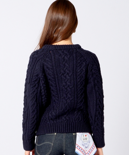 Another Edition（アナザーエディション）の「ケーブルプルオーバー/ AE HAND CABLE PO◆（ニット/セーター・レディース・オフホワイト/ブラウン/オレンジ/ネイビー・フリー）」の17枚目の写真