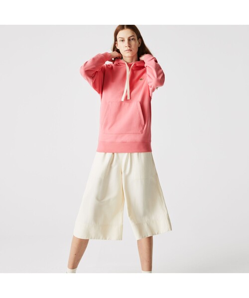 Lacoste Liveピンク フード付きパーカー ラコステライブ ピンクパーカー サイズM ワイド＆クロップドフード