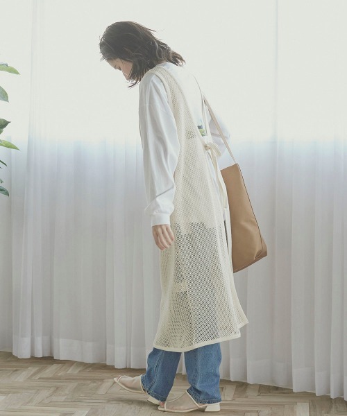 LIPSTAR（リップスター）の「メッシュ編みワンピース（ワンピース・レディース・オフホワイト/ブラック・M）」の3枚目の写真