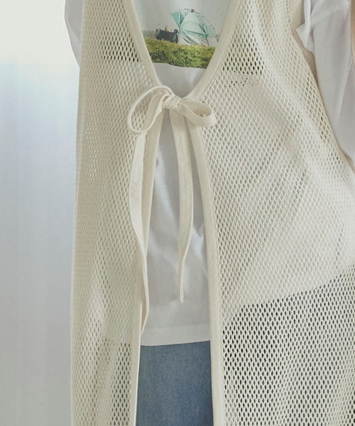 LIPSTAR（リップスター）の「メッシュ編みワンピース（ワンピース・レディース・オフホワイト/ブラック・M）」の13枚目の写真