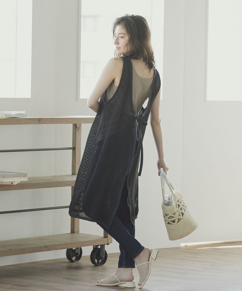 LIPSTAR（リップスター）の「メッシュ編みワンピース（ワンピース・レディース・オフホワイト/ブラック・M）」の14枚目の写真