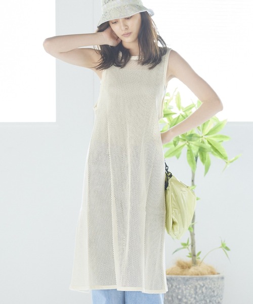 LIPSTAR（リップスター）の「メッシュ編みワンピース（ワンピース・レディース・オフホワイト/ブラック・M）」の16枚目の写真