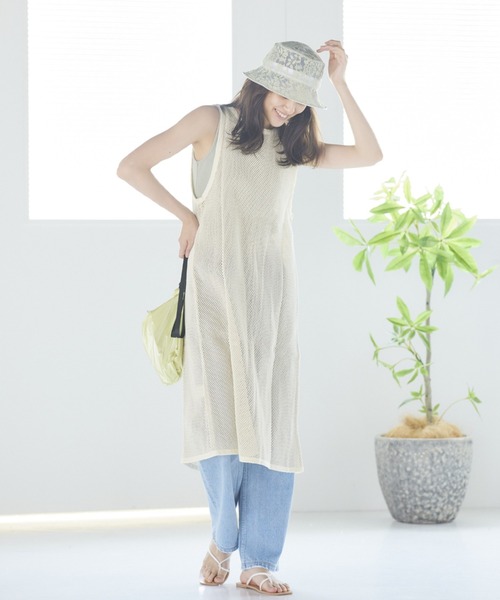 LIPSTAR（リップスター）の「メッシュ編みワンピース（ワンピース・レディース・オフホワイト/ブラック・M）」の19枚目の写真