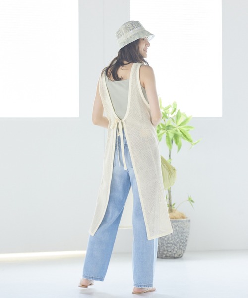 LIPSTAR（リップスター）の「メッシュ編みワンピース（ワンピース・レディース・オフホワイト/ブラック・M）」の20枚目の写真