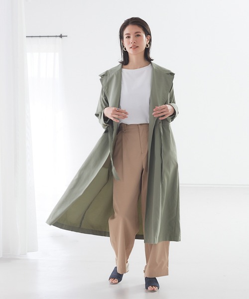 Abahouse Devinette（ドゥヴィネット）の「【Mylanka】ナイロンツイルトレンチコート（トレンチコート・レディース・カーキ・フリー）」の14枚目の写真