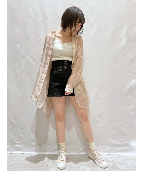 SLURR（スラ―）の「シアーモモンガシャツチュニック（シャツ/ブラウス