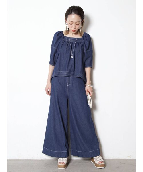 THE DAYZ TOKYO（ザデイズトーキョー）の「【THE DAYZ TOKYO】デニムフレアパンツ【セットアップ対応】（その他パンツ・レディース・ネイビー・SMALL/MEDIUM）」の21枚目の写真