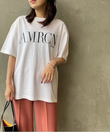 AMERICANA | [Americana×JEANS FACTORY/アメリカーナ×ジーンズファクトリー] 別注 硫化染め ロゴプリントビッグTシャツ(Tシャツ/カットソー)