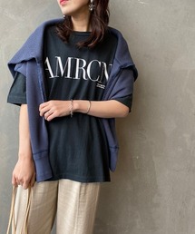 AMERICANA | [Americana×JEANS FACTORY/アメリカーナ×ジーンズファクトリー] 別注 硫化染め ロゴプリントビッグTシャツ(Tシャツ/カットソー)