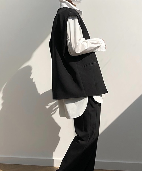 WESTBOY（ウエストボーイ）の「【COLN】Drop shoulder Tailored Vest CLN21S07OT（ベスト・メンズ・ブラック/ホワイト・L/XL/M）」の21枚目の写真