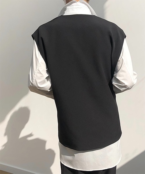 WESTBOY（ウエストボーイ）の「【COLN】Drop shoulder Tailored Vest CLN21S07OT（ベスト・メンズ・ブラック/ホワイト・L/XL/M）」の22枚目の写真