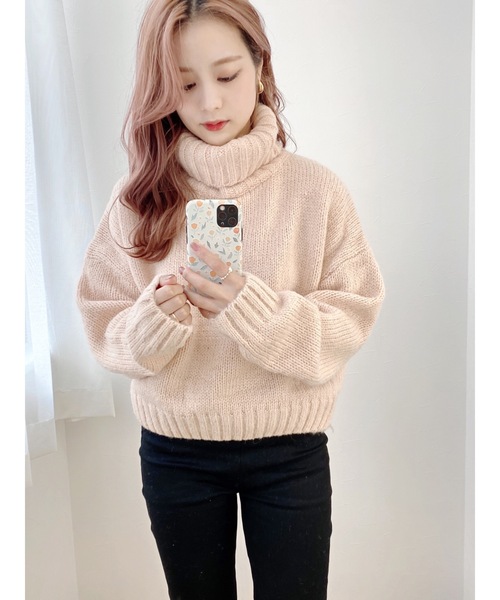 JUMELLE（ジュメロ）の「ハイネックニット（ニット/セーター・レディース・ホワイト/ピンク・FREE）」の4枚目の写真