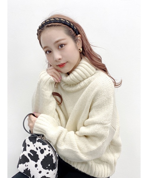 JUMELLE（ジュメロ）の「ハイネックニット（ニット/セーター・レディース・ホワイト/ピンク・FREE）」の8枚目の写真