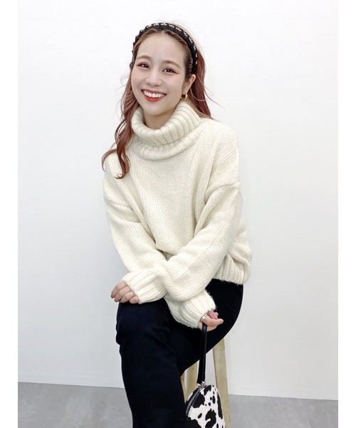 JUMELLE（ジュメロ）の「ハイネックニット（ニット/セーター・レディース・ホワイト/ピンク・FREE）」の6枚目の写真