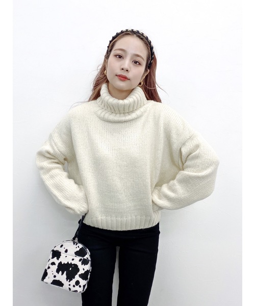 JUMELLE（ジュメロ）の「ハイネックニット（ニット/セーター・レディース・ホワイト/ピンク・FREE）」の9枚目の写真