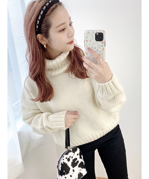 JUMELLE（ジュメロ）の「ハイネックニット（ニット/セーター・レディース・ホワイト/ピンク・FREE）」の12枚目の写真