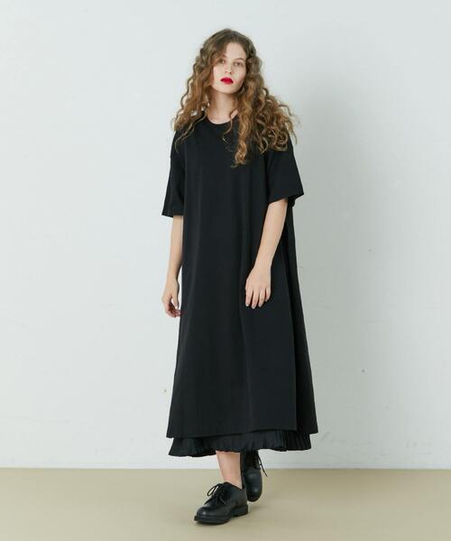 FRAPBOIS(フラボア)の「スリッT ワンピース(ワンピース・レディース・ブラック/グレー・1/0)」の3枚目の写真