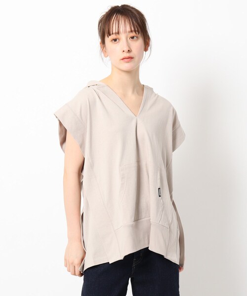 COLEMAN（コールマン）の「◆Coleman別注 キーネックフーディ（パーカー・レディース・ブラック/ブラウン系/オフホワイト/ベージュ・12）」の4枚目の写真