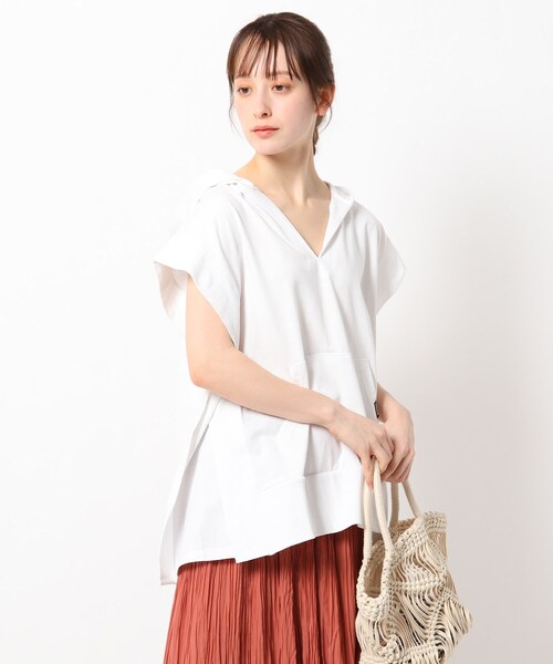 COLEMAN（コールマン）の「◆Coleman別注 キーネックフーディ（パーカー・レディース・ブラック/ブラウン系/オフホワイト/ベージュ・12）」の2枚目の写真