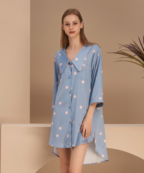 ドット柄 ビックシャツ ワンピース ルームウェア ルームワンピース Osyarevo オシャレボ のファッション通販 Zozotown ドット柄 ビックシャツ ワンピース ルームウェア ルームワンピース Osyarevo オシャレボ のファッション通販 Zozotown