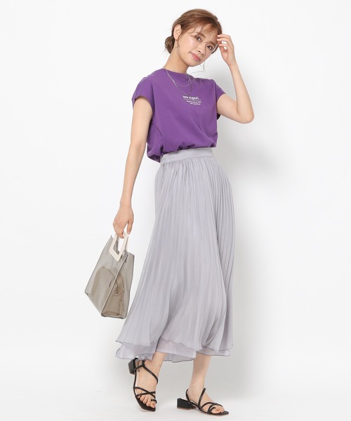 mysty woman（ミスティウーマン）の「フロッキーロゴフレンチTシャツ 955342（Tシャツ/カットソー・レディース・ブラック/パープル/オフホワイト・FREE）」の17枚目の写真