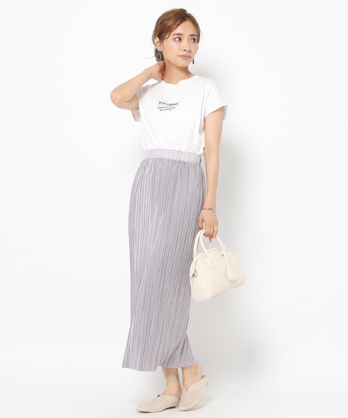 mysty woman（ミスティウーマン）の「フロッキーロゴフレンチTシャツ 955342（Tシャツ/カットソー・レディース・ブラック/パープル/オフホワイト・FREE）」の13枚目の写真