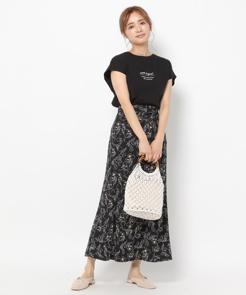 mysty woman（ミスティウーマン）の「フロッキーロゴフレンチTシャツ 955342（Tシャツ/カットソー・レディース・ブラック/パープル/オフホワイト・FREE）」の4枚目の写真