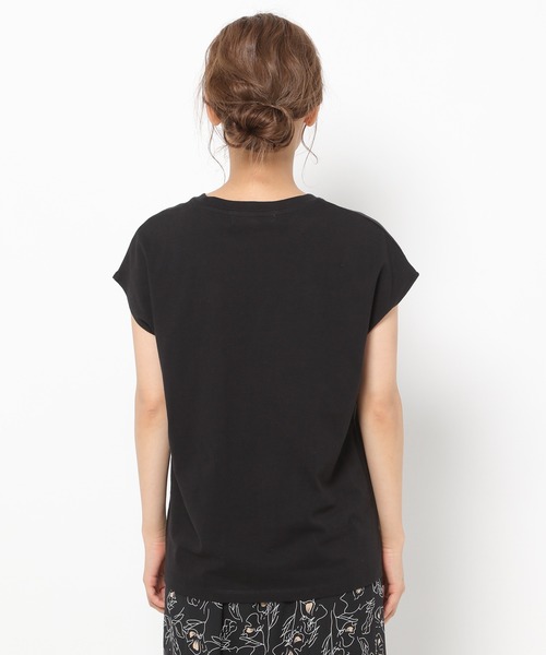 mysty woman（ミスティウーマン）の「フロッキーロゴフレンチTシャツ 955342（Tシャツ/カットソー・レディース・ブラック/パープル/オフホワイト・FREE）」の12枚目の写真