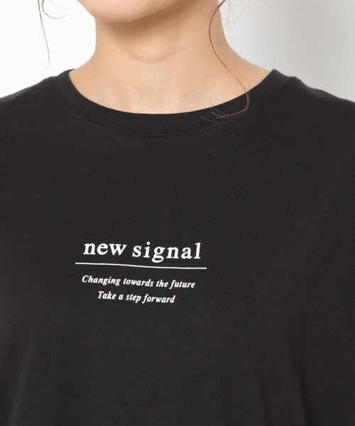 mysty woman（ミスティウーマン）の「フロッキーロゴフレンチTシャツ 955342（Tシャツ/カットソー・レディース・ブラック/パープル/オフホワイト・FREE）」の16枚目の写真