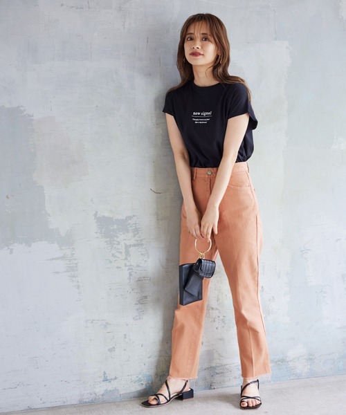 mysty woman（ミスティウーマン）の「フロッキーロゴフレンチTシャツ 955342（Tシャツ/カットソー・レディース・ブラック/パープル/オフホワイト・FREE）」の22枚目の写真