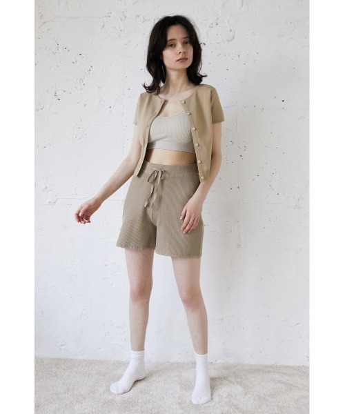 SLY（スライ）の「Sly Skin COMPACT C/D カーディガン（ルームウェア/パジャマ・レディース・パープル/アイボリー・1/2）」の4枚目の写真