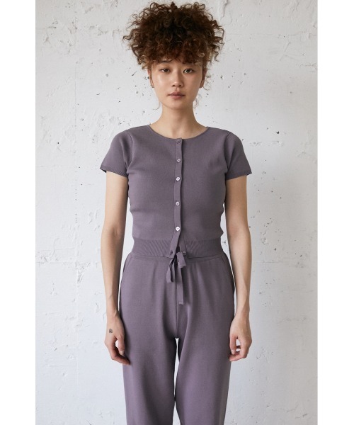 SLY（スライ）の「Sly Skin COMPACT C/D カーディガン（ルームウェア/パジャマ・レディース・パープル/アイボリー・1/2）」の8枚目の写真