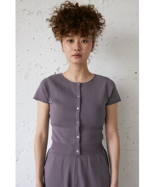 SLY（スライ）の「Sly Skin COMPACT C/D カーディガン（ルームウェア/パジャマ・レディース・パープル/アイボリー・1/2）」の10枚目の写真