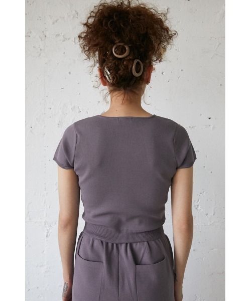 SLY（スライ）の「Sly Skin COMPACT C/D カーディガン（ルームウェア/パジャマ・レディース・パープル/アイボリー・1/2）」の12枚目の写真